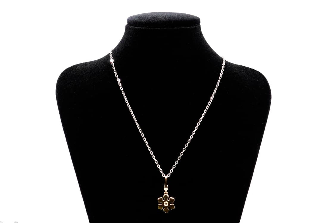 불가리 스노우플레이크 천연 다이아몬드 18K 옐로우골드 목걸이 펜던트 상품이미지7