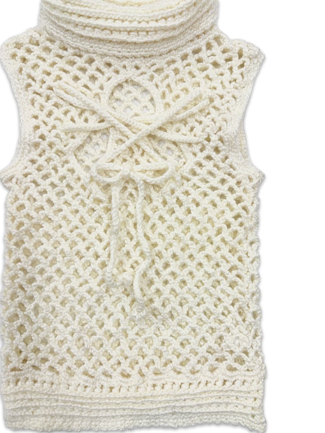 빈티지 디테일 하이넥 레이어드 니트 베스트 상품이미지3