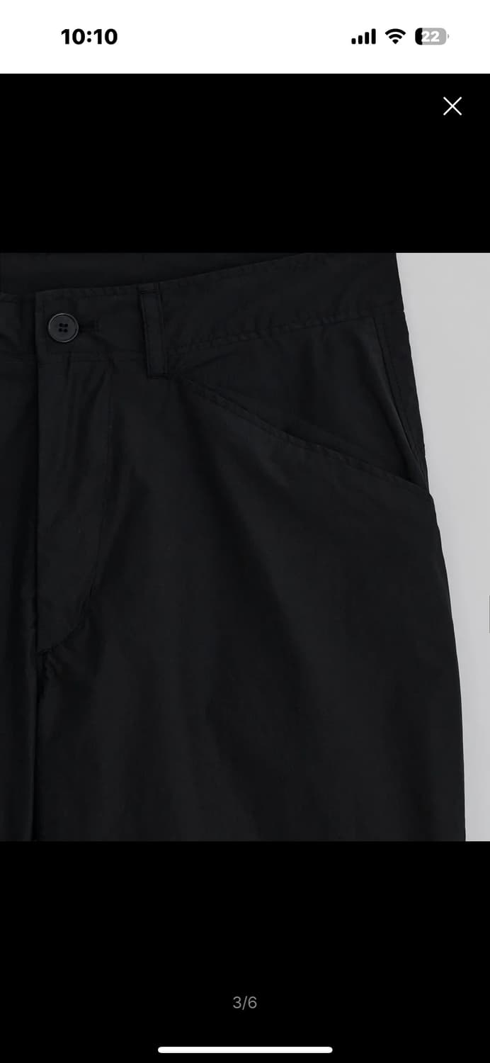 ee NYLON CARGO BOOTCUT PANTS BLACK 상품이미지3