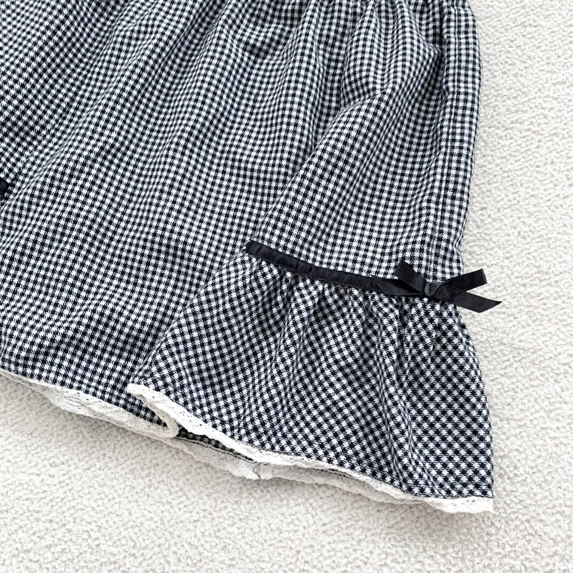 블랙 히메 레이스리본 미니스커트 상품이미지2