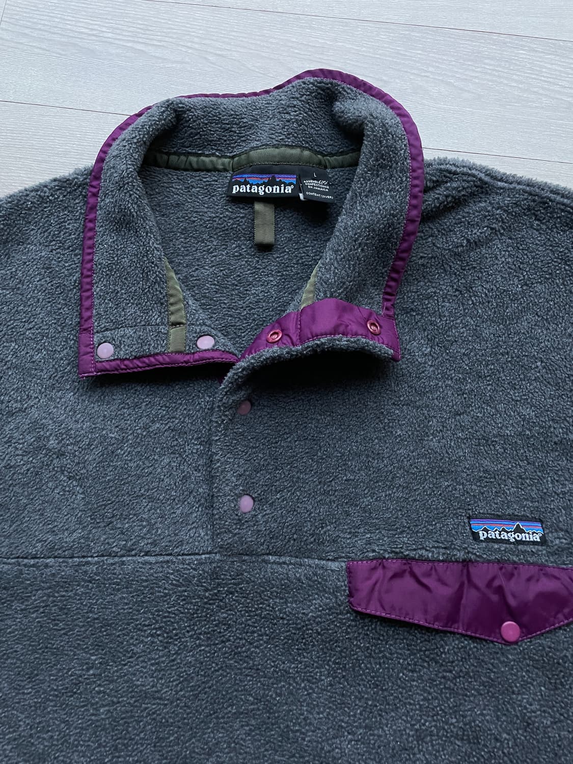 90s 파타고니아 신칠라 스노우리스 그레이 퍼플 눈없산 상품이미지4