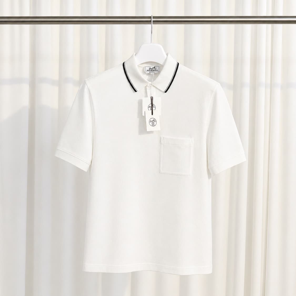 [새상품/L] 에르메스 코튼 포켓 카라 티셔츠 상품이미지1