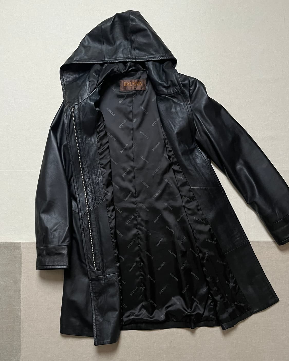 발망 레더 후드 코트 balmain 양가죽  상품이미지3
