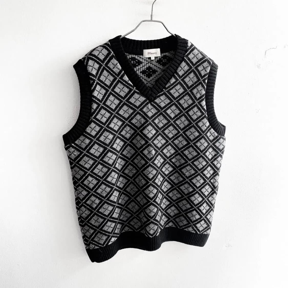 남성) 22SS 매너스 골프 체크 패턴 베스트 상품이미지4