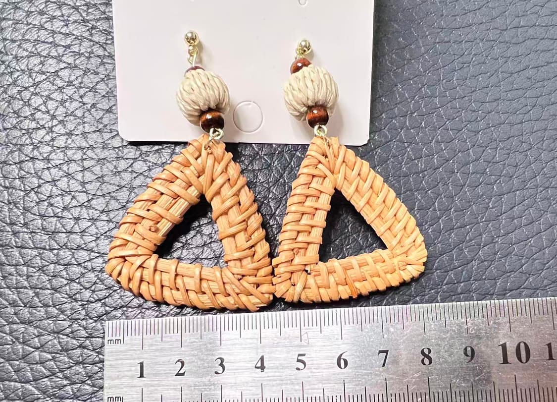 라탄 짜임 삼각 귀걸이 상품이미지3