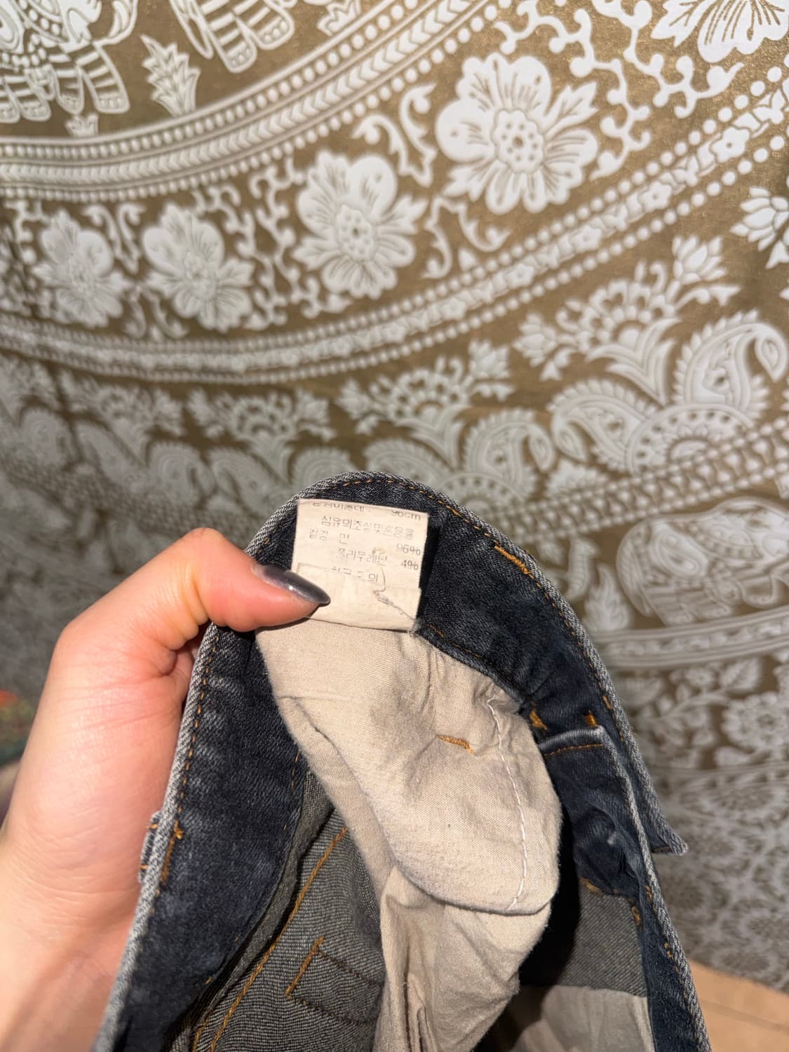 INTERFLOW 스판 스타 자수 워싱 부츠컷 데님팬츠 상품이미지7