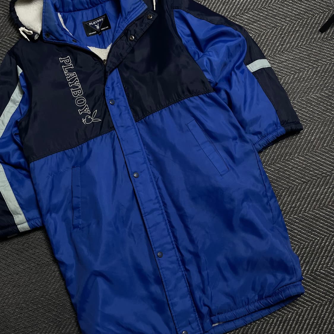 90s 플레이보이 빅로고 벤치코트 돕바 롱 점퍼y 5344 상품이미지2