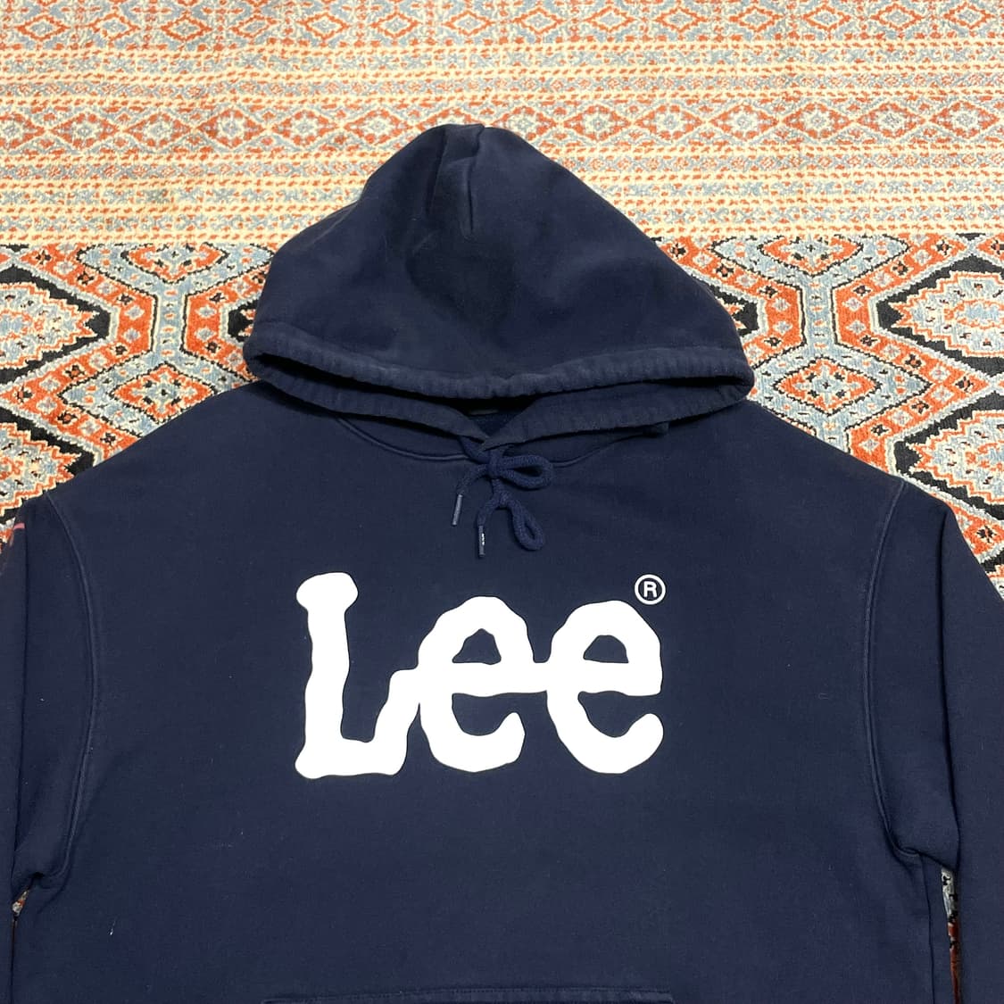 리 스펠로고 네이비 후드티셔츠 남성S 상품이미지2