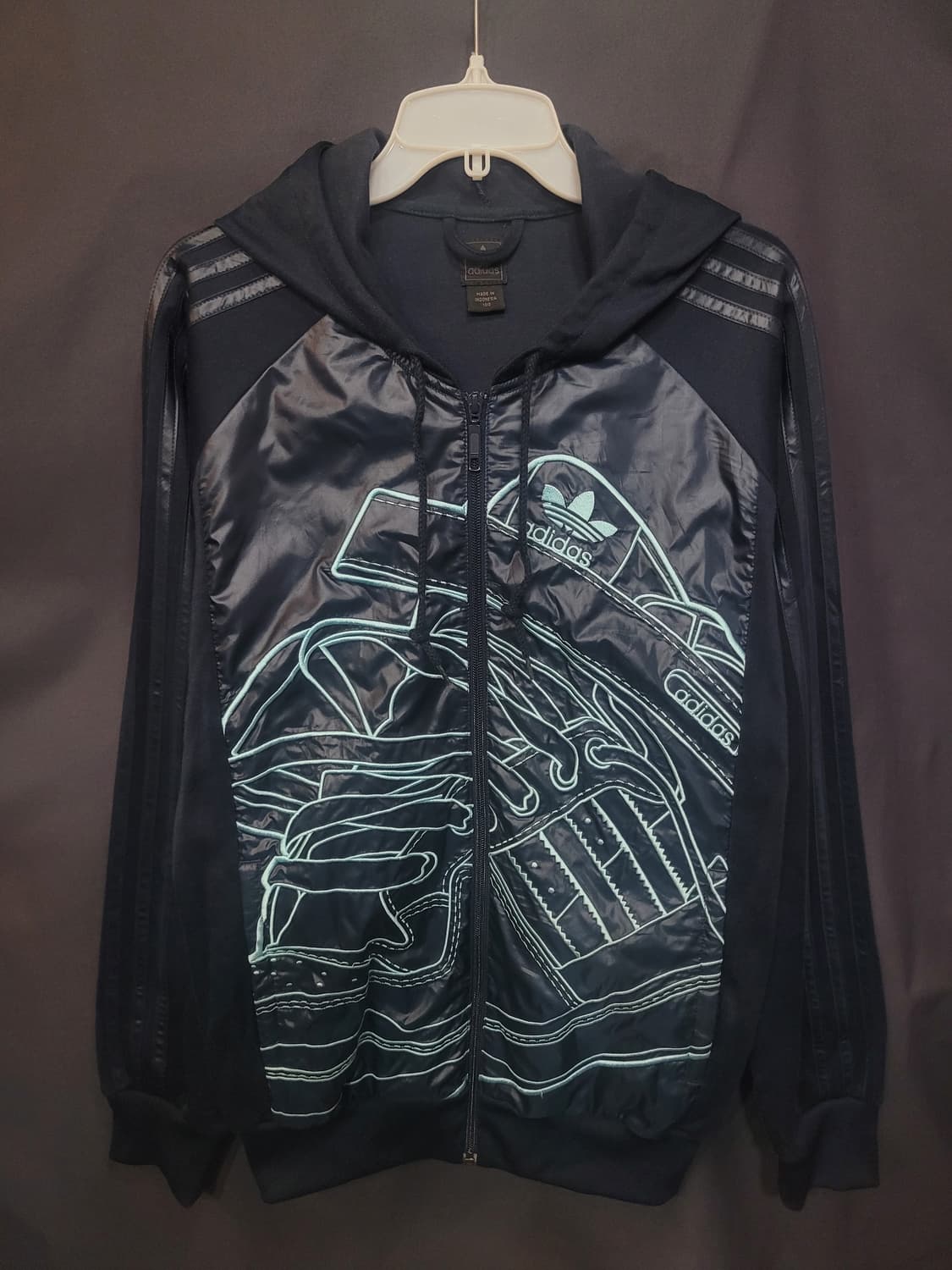 아디다스 슈퍼스타 슈즈 자수로고 후드 집업 희귀 대대장  상품이미지1