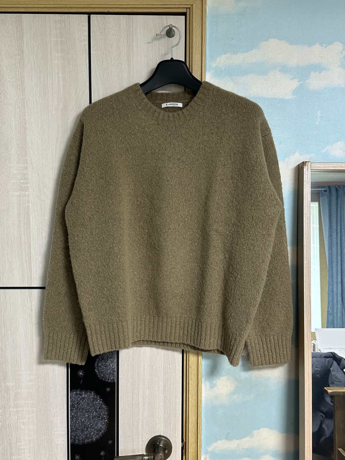 (2) 블랭크룸 버블 크루넥 니트 올리브 상품이미지2