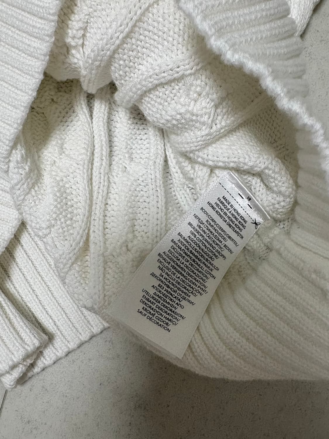 폴로 랄프로렌 케이블 니트 화이트 상품이미지3