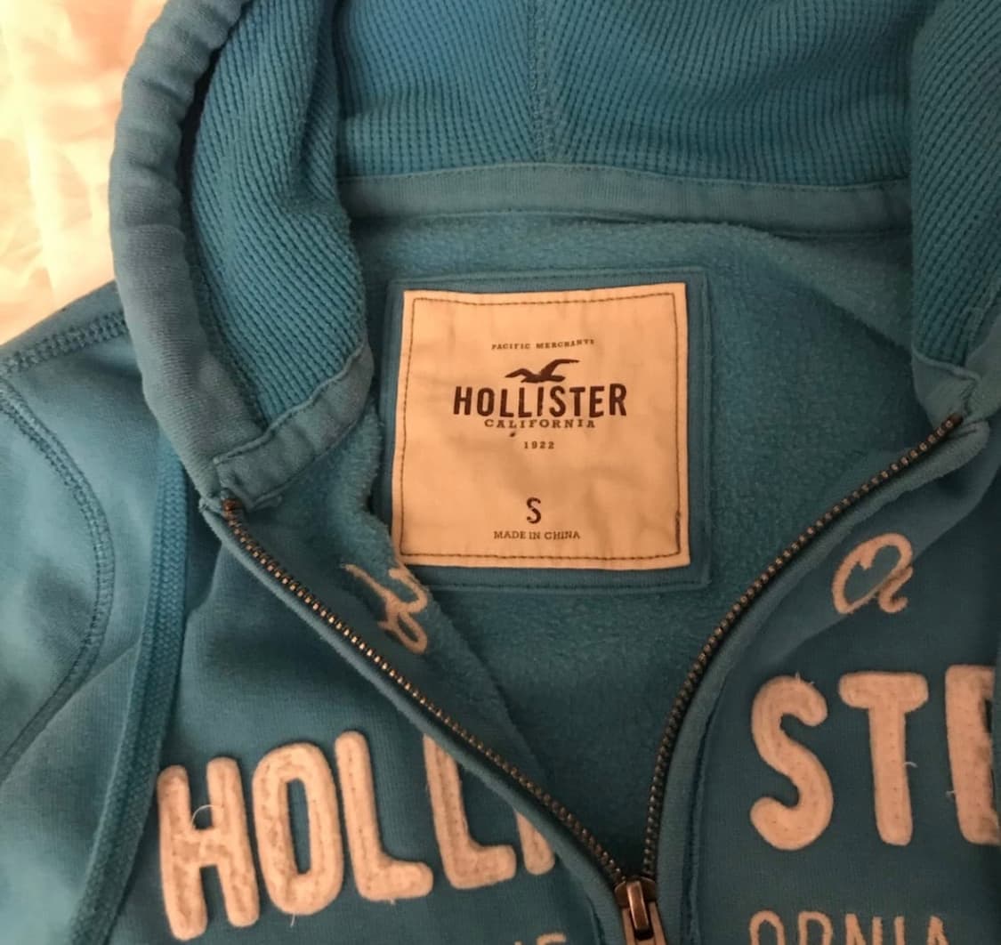 Hollister 홀리스터 슬림핏 스카이블루 기모 후드집업 상품이미지4