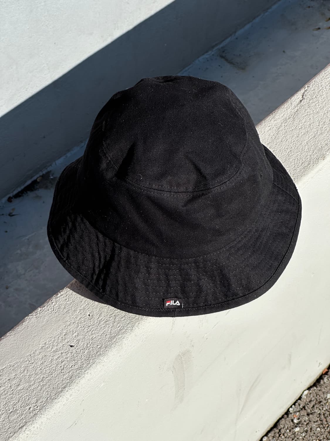 [M] FILA 휠라 로고 블랙 버킷햇 모자 상품이미지4