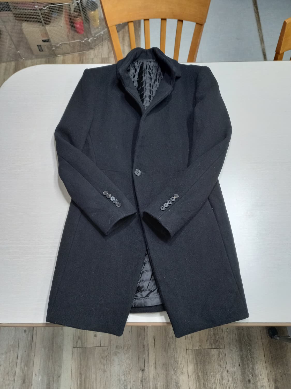 L100 SYSTEM Kor 울89% 하프코트 블랙 L-694 상품이미지3