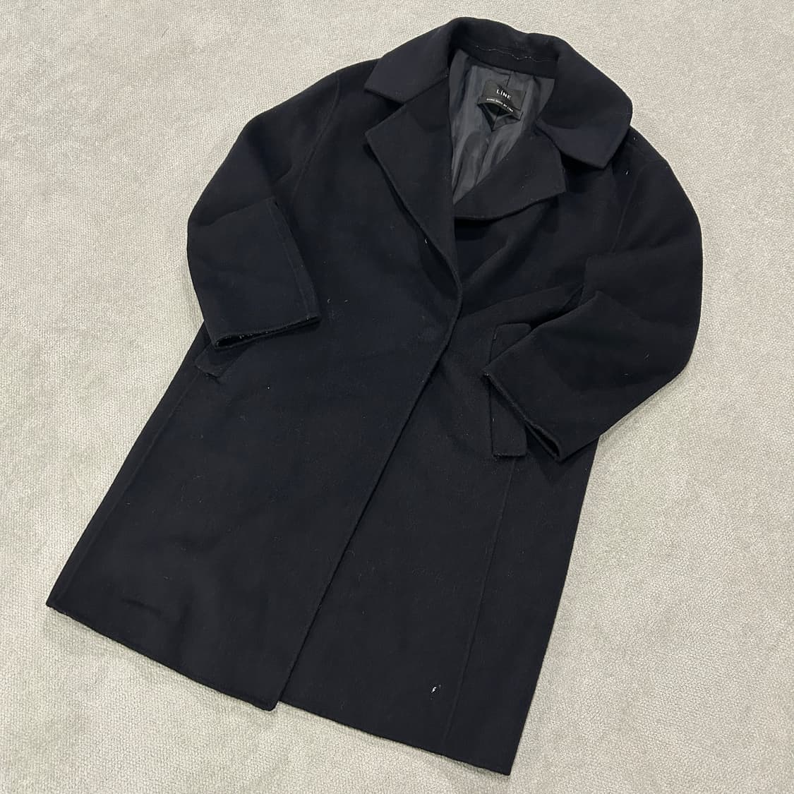 LiNE 블랙 롱코트  상품이미지1