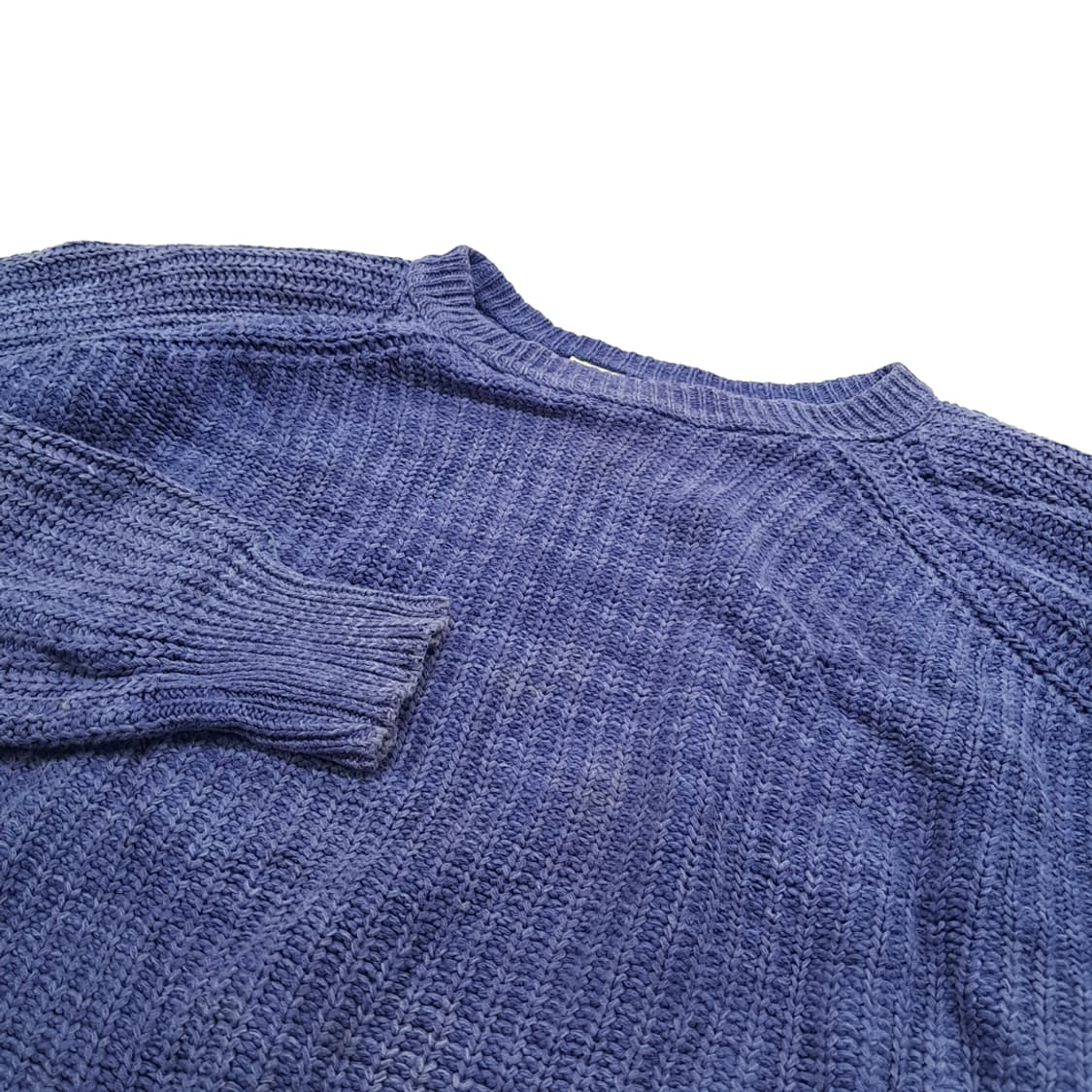 CN895 L 엘엘빈 80s USA 인디고 블루 긴팔 니트 스웨터 상품이미지4