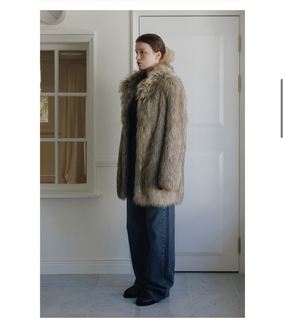 스튜디오테이블 LONG HAIR FUR COAT, BEIGE 상품이미지4