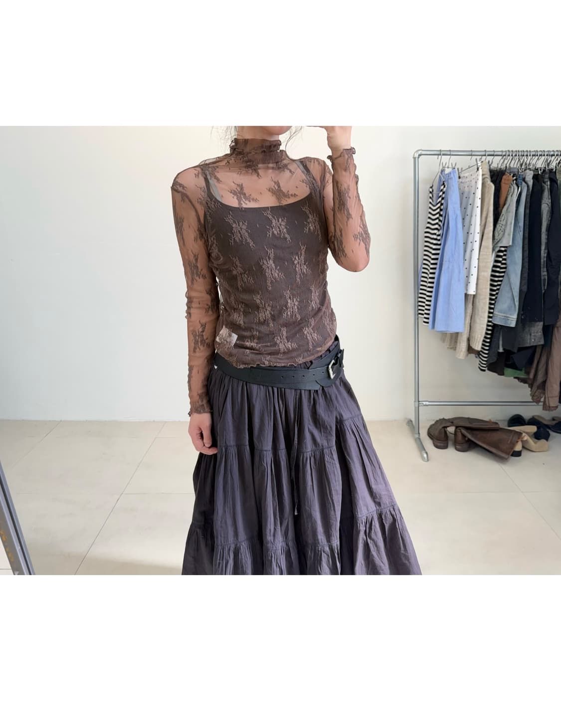 빈티지 레이스 티셔츠 상품이미지1