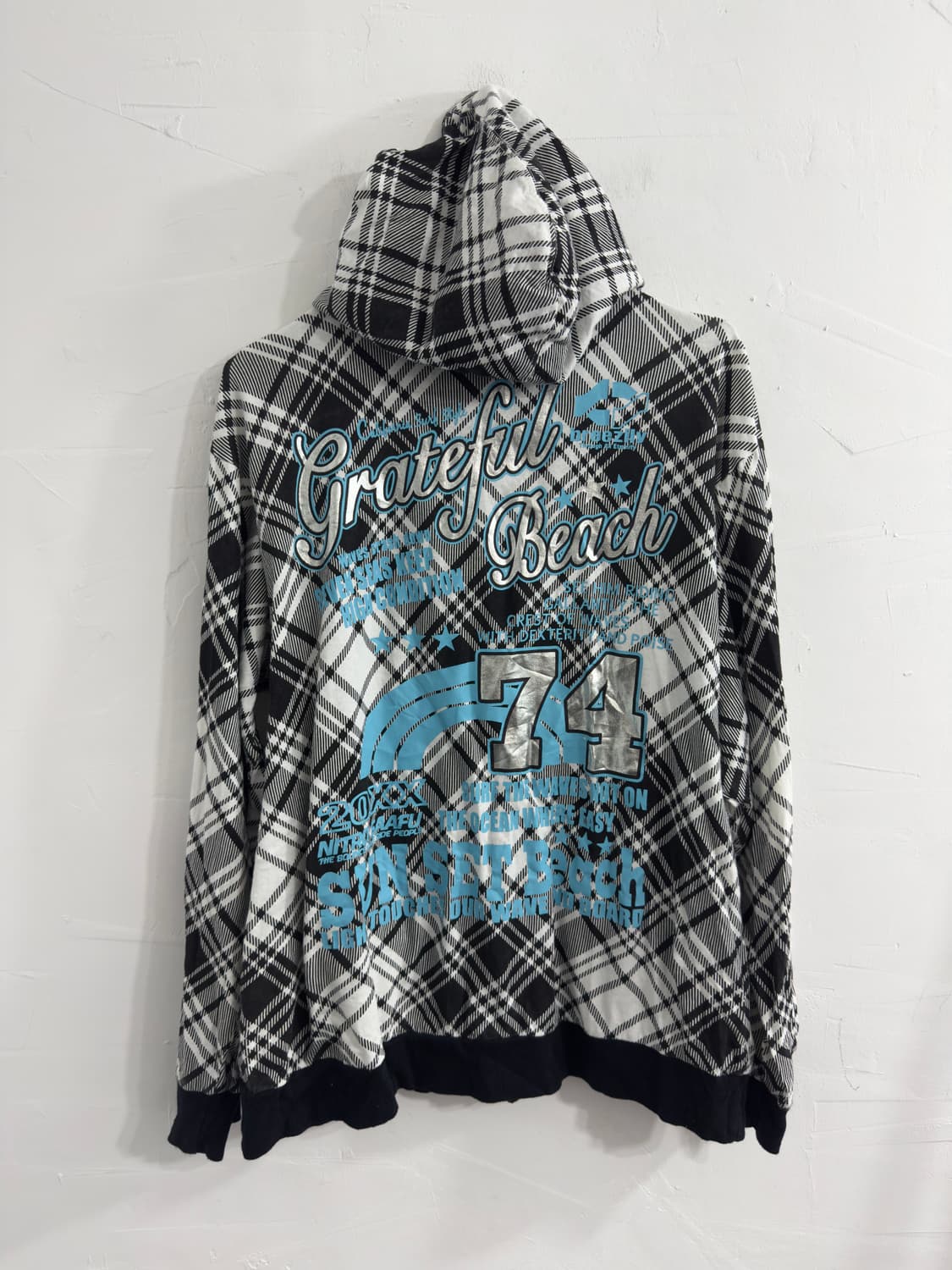 y2k check hood zipup 상품이미지4