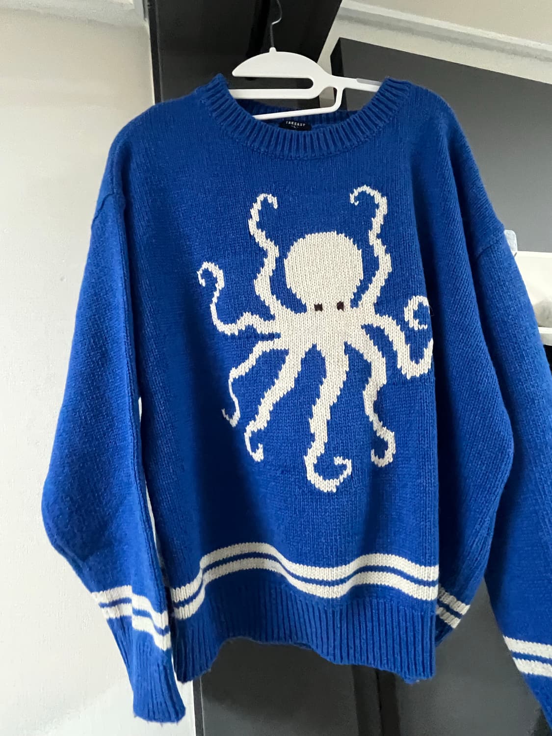 새상품) TAKEASY 블루 문어 니트 L 상품이미지1