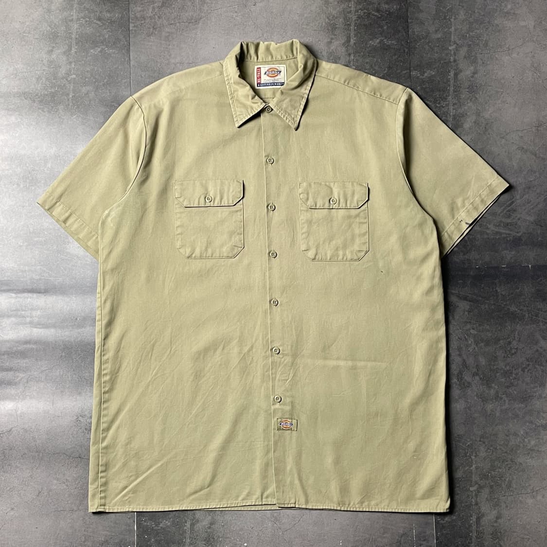 DICKIES 디키즈 빈티지 베이지 플랩포켓 반팔 워크 셔츠 A01029 상품이미지1