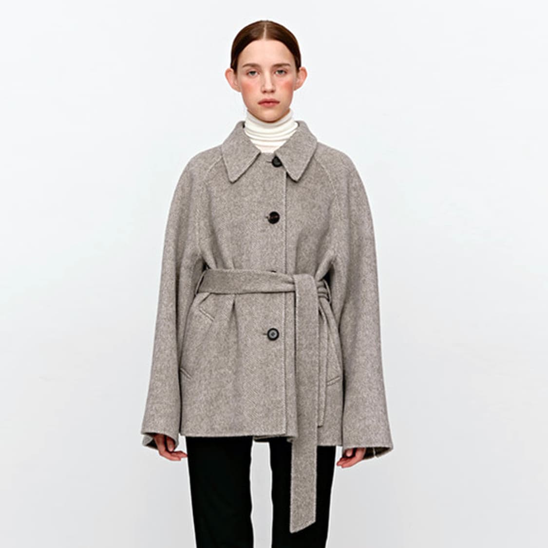 모한(MOHAN) TWF 알파카 세미 더블 하프코트 프리사이즈 상품이미지2