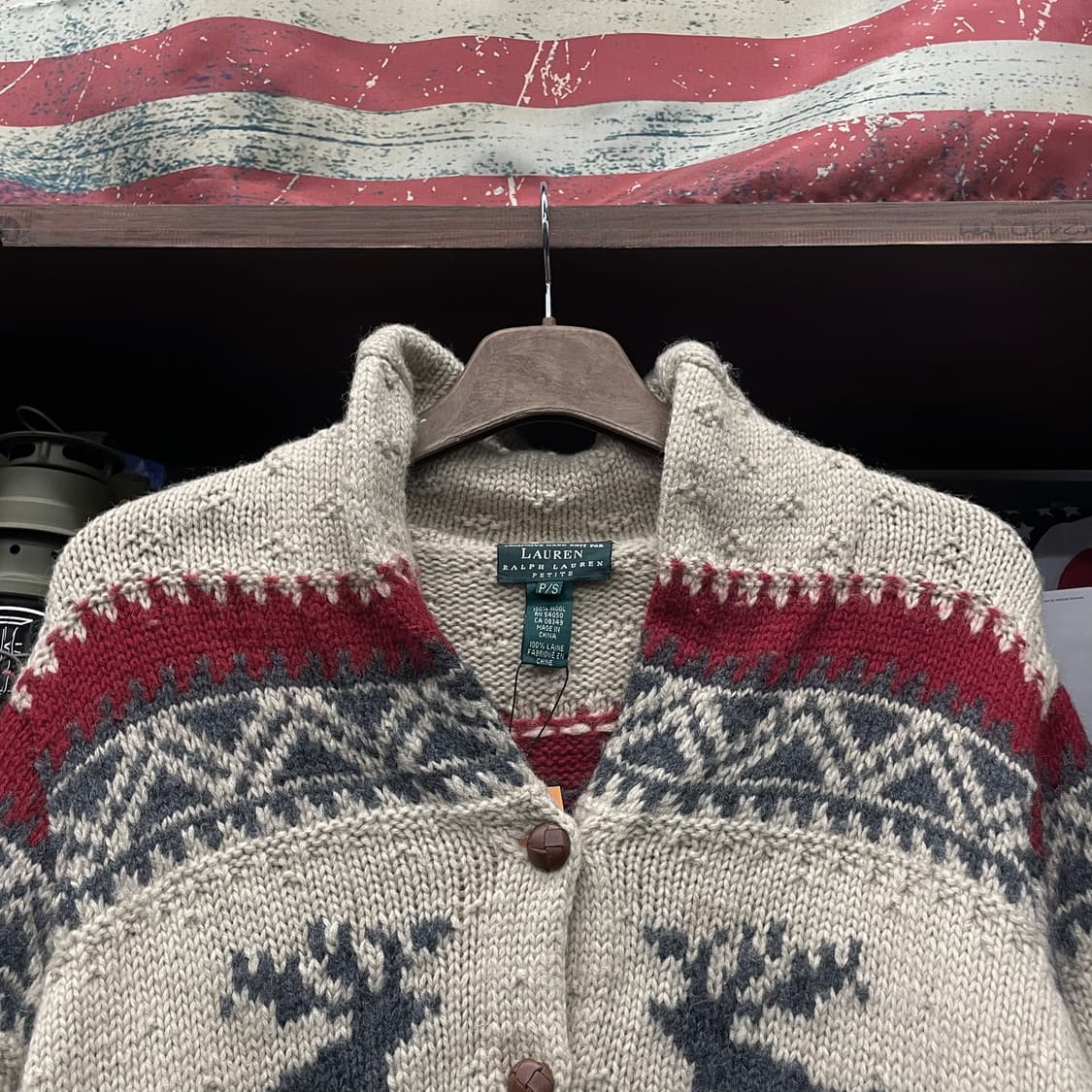 폴로 랄프로렌 노르딕 핸드 니트 사슴 패턴 코위찬 니트 가디건 상품이미지3