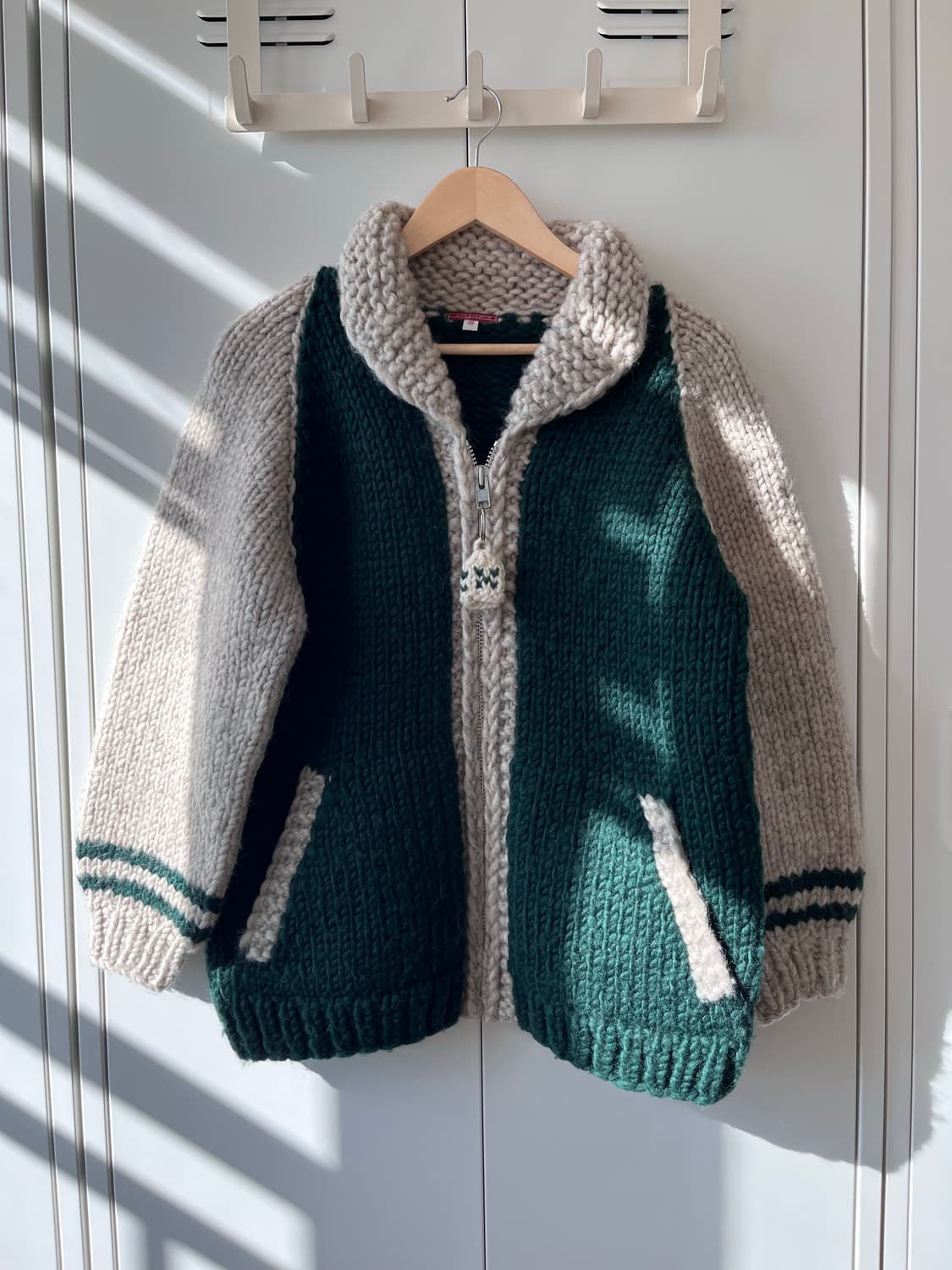 (Rare) 캐나다 종소리 배색 니트 리얼 헤비 코위찬  상품이미지5