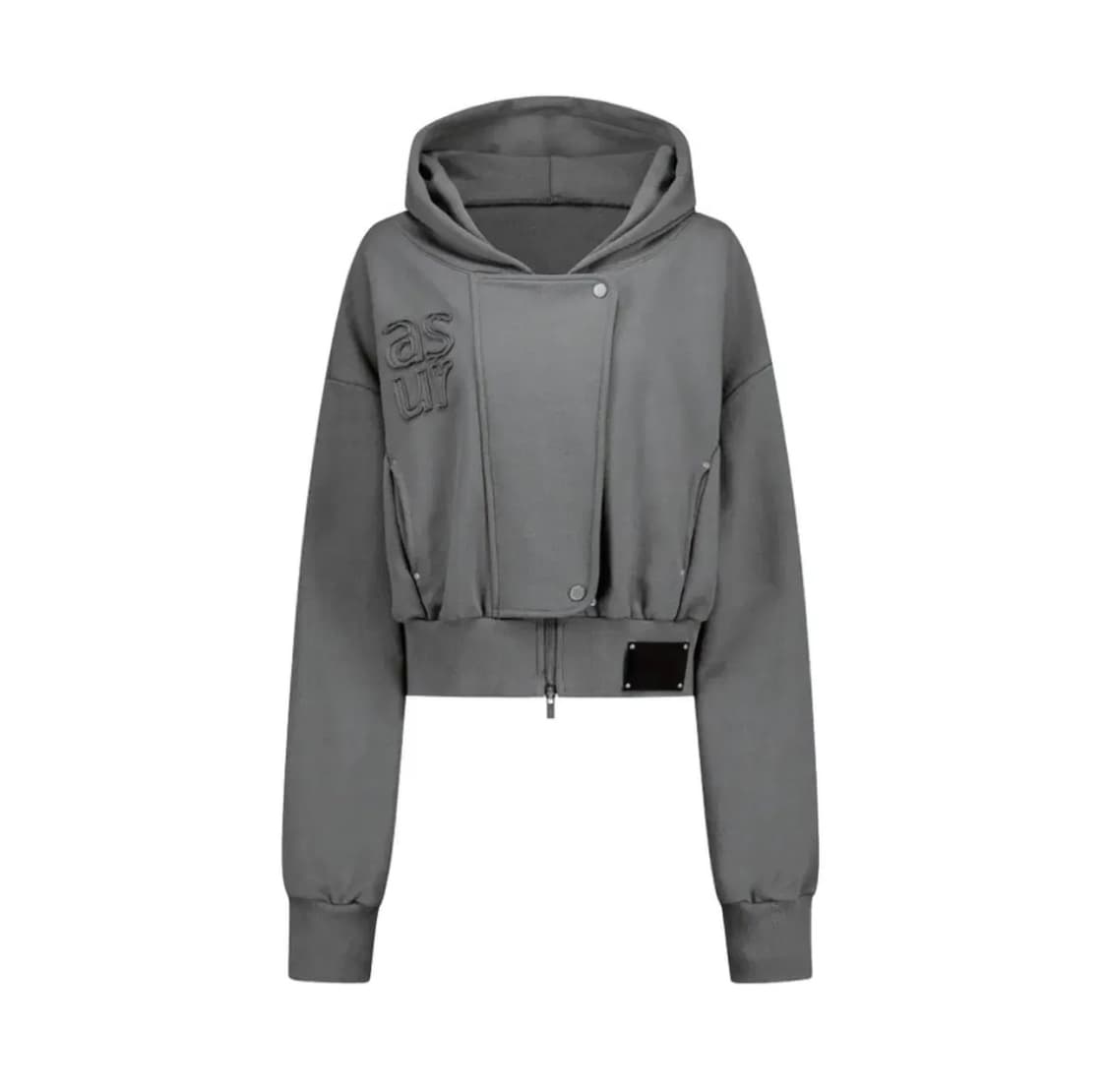 애즈유아 하이드 크롭 후드집업 다크그레이 상품이미지1