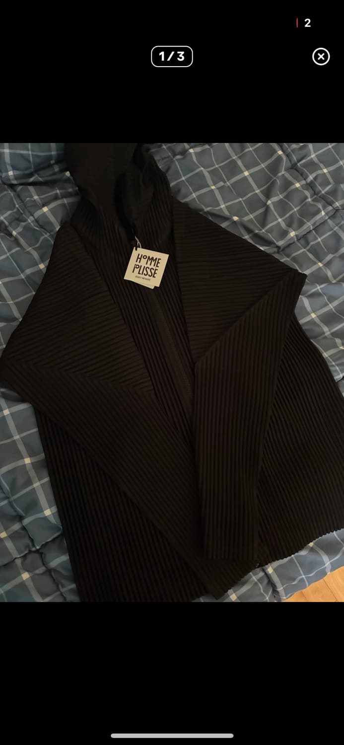 옴므플리세 후드집업 블랙 4사이즈 상품이미지1