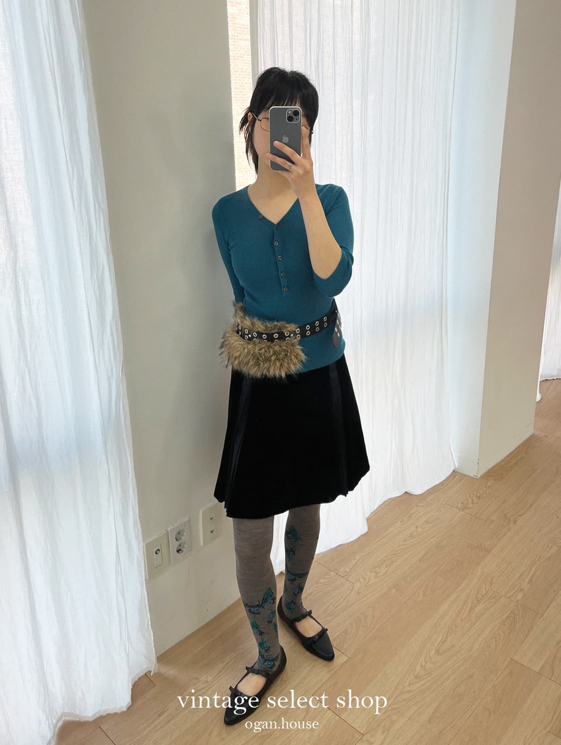 vintage petite velvet skirt 상품이미지5