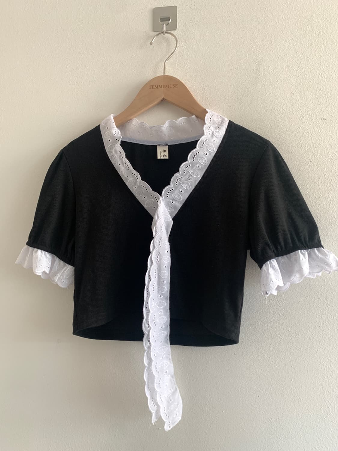 Lace tie blouse t 상품이미지2