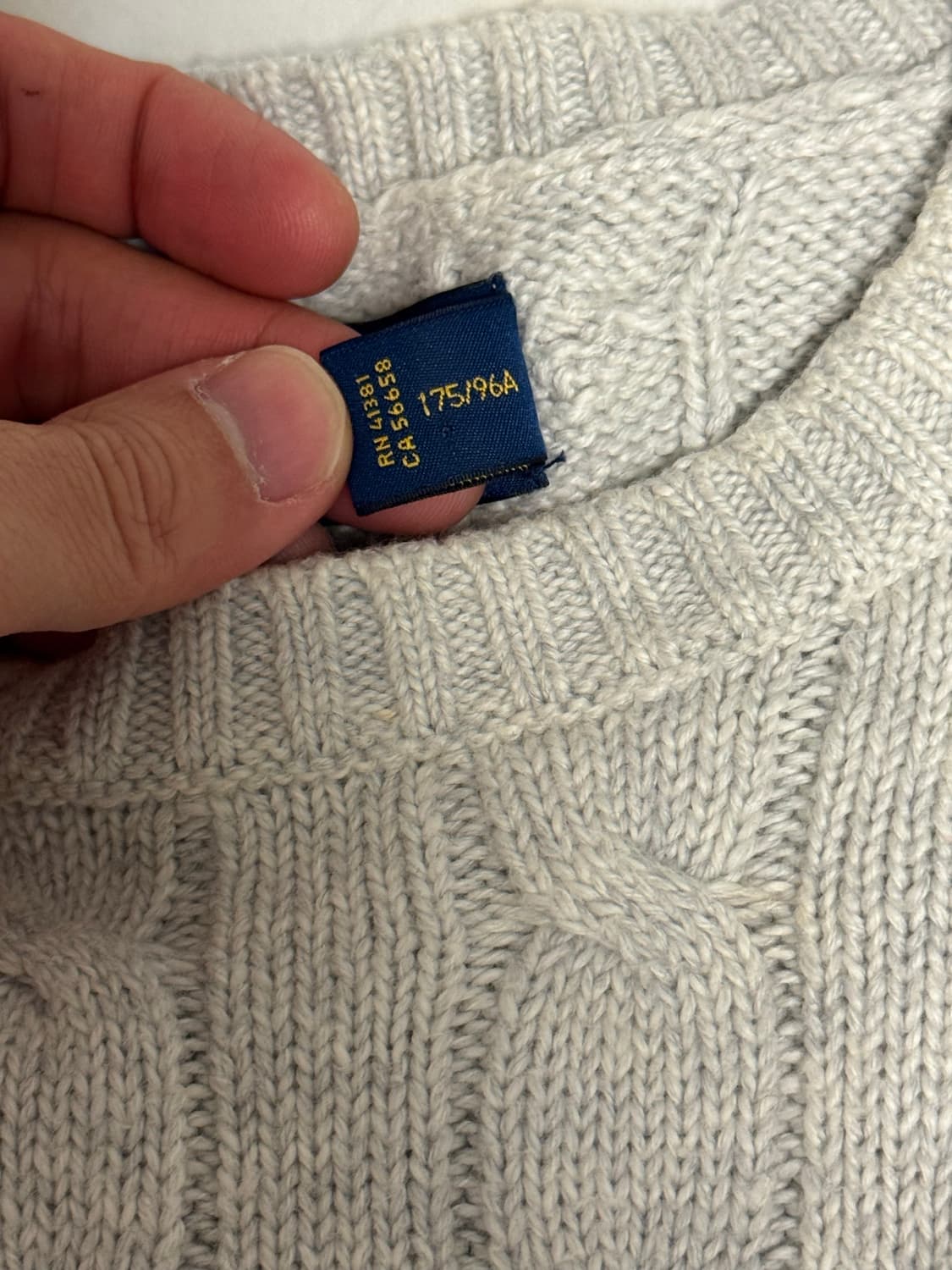 폴로 랄프로렌 꽈배기 니트 M (코튼 케이블 니트 스웨터) 상품이미지4