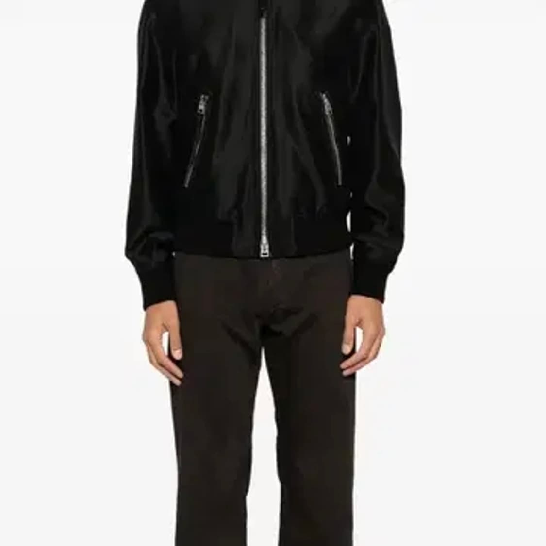 톰포드 가죽 트리밍 울 실크 트윌 신상 봄버 자켓 상품이미지3