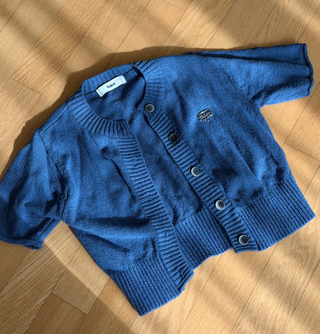 Fallett 팔렛 소프트 미니 파란색 반팔 가디건 상품이미지3