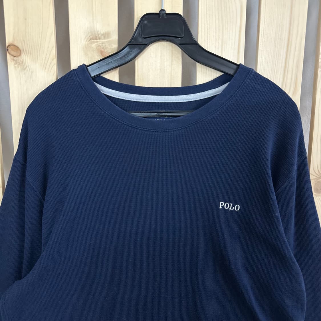 (L) 폴로 랄프로렌 네이비 와플 롱슬리브 티셔츠 상품이미지3