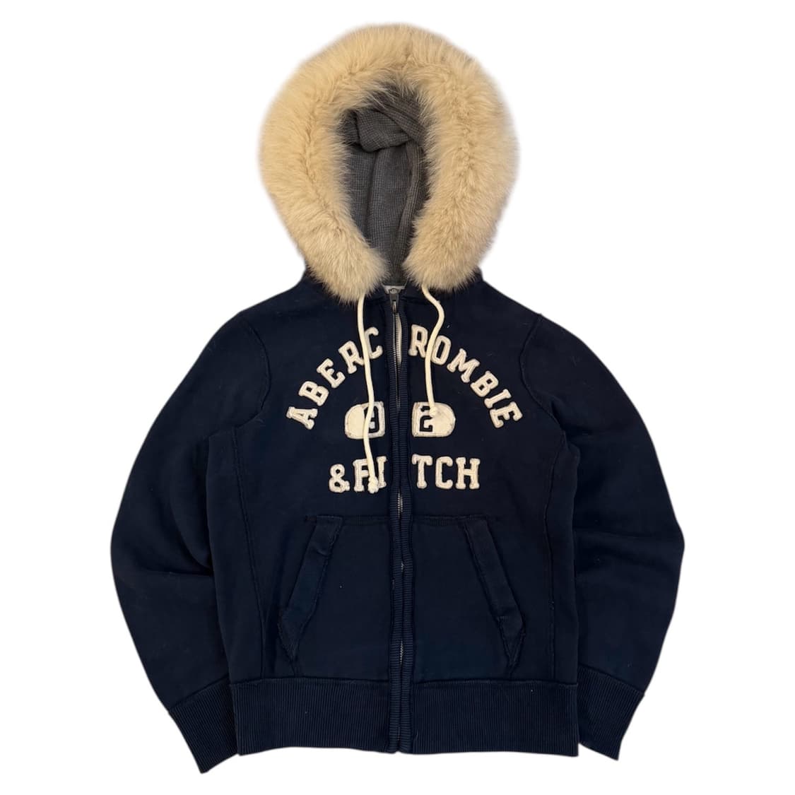 아베크롬비 y2k 울프죠 폭스 퍼 후드집업 네이비 상품이미지1