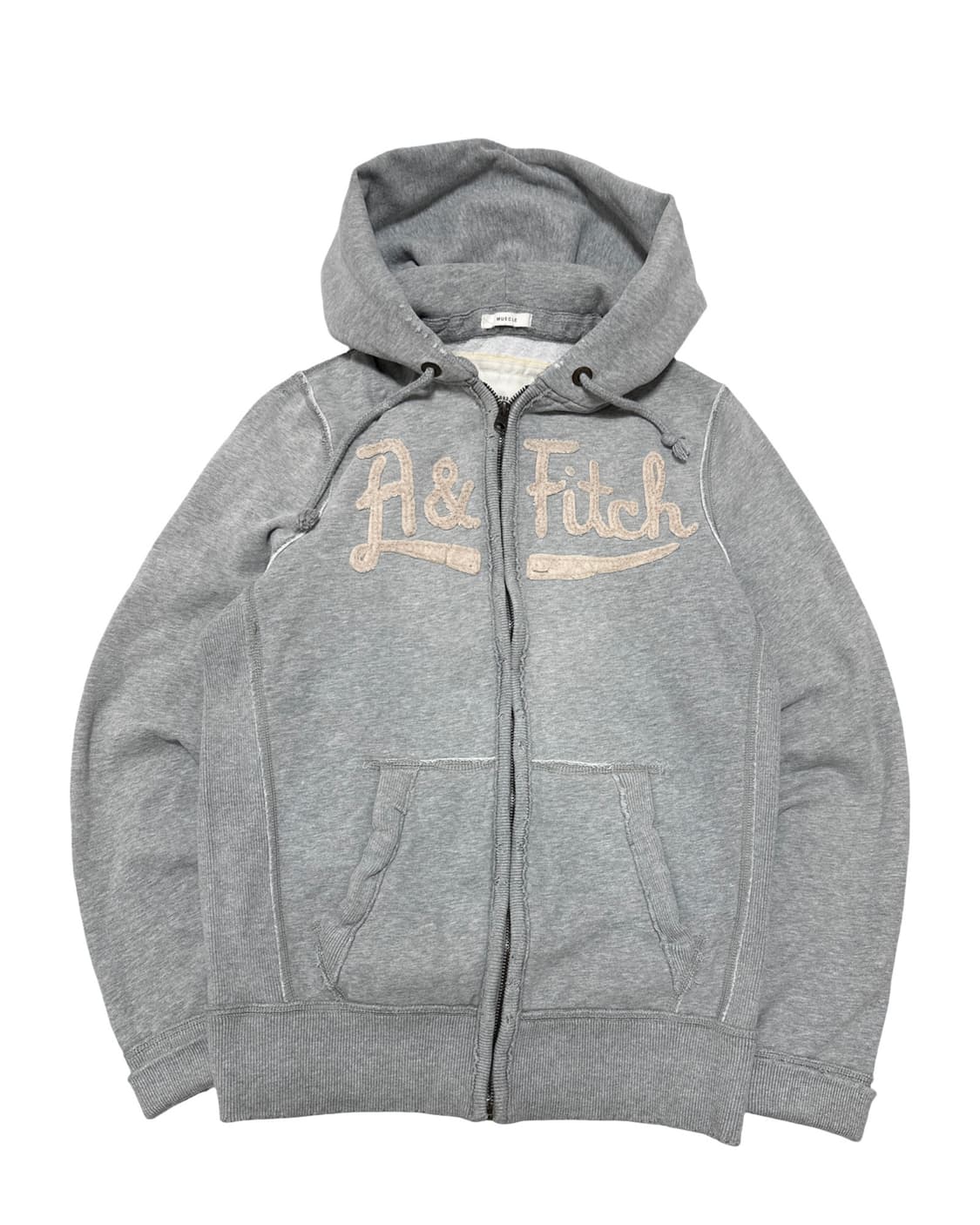 아베크롬비 로고 회색 후드집업 상품이미지1