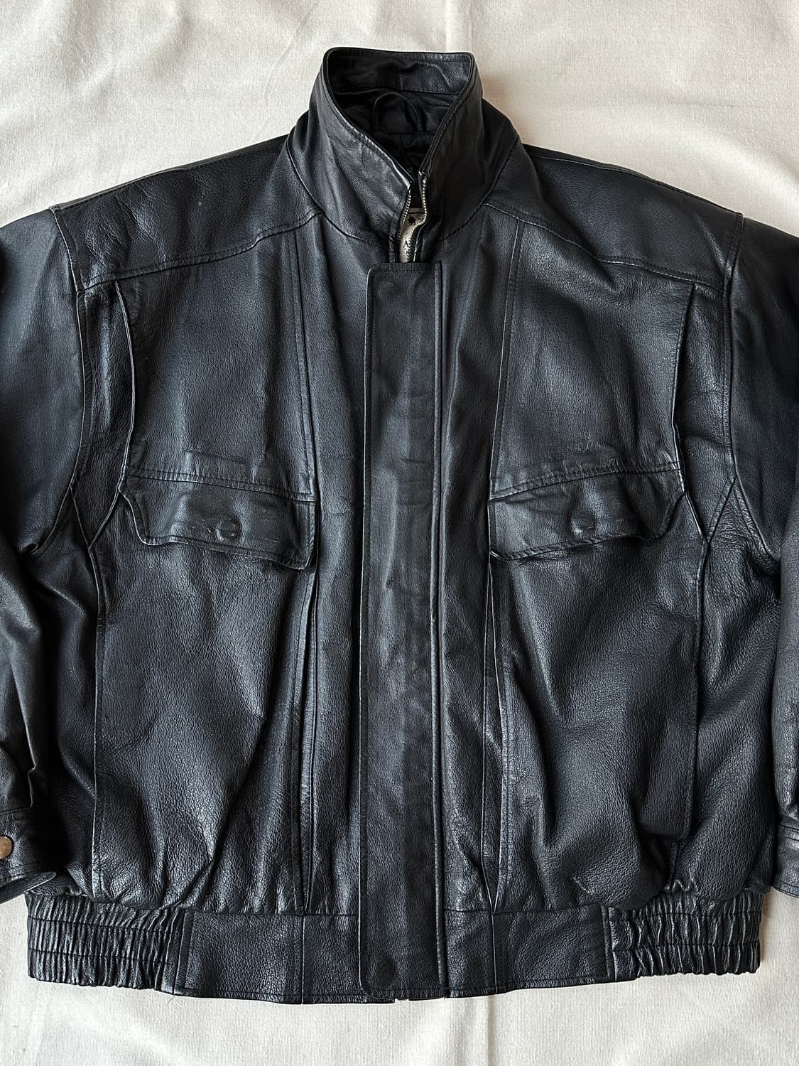 90s John Ashford 리얼 레더 자켓 블랙 M 상품이미지3