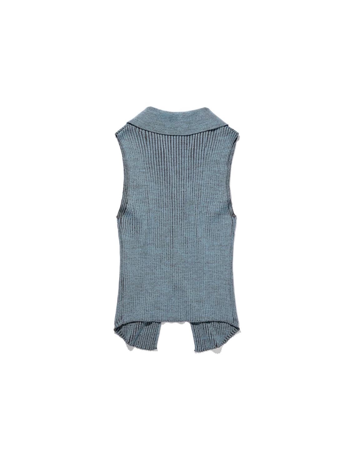 미스치프 니트 집업 하늘색 S 상품이미지2