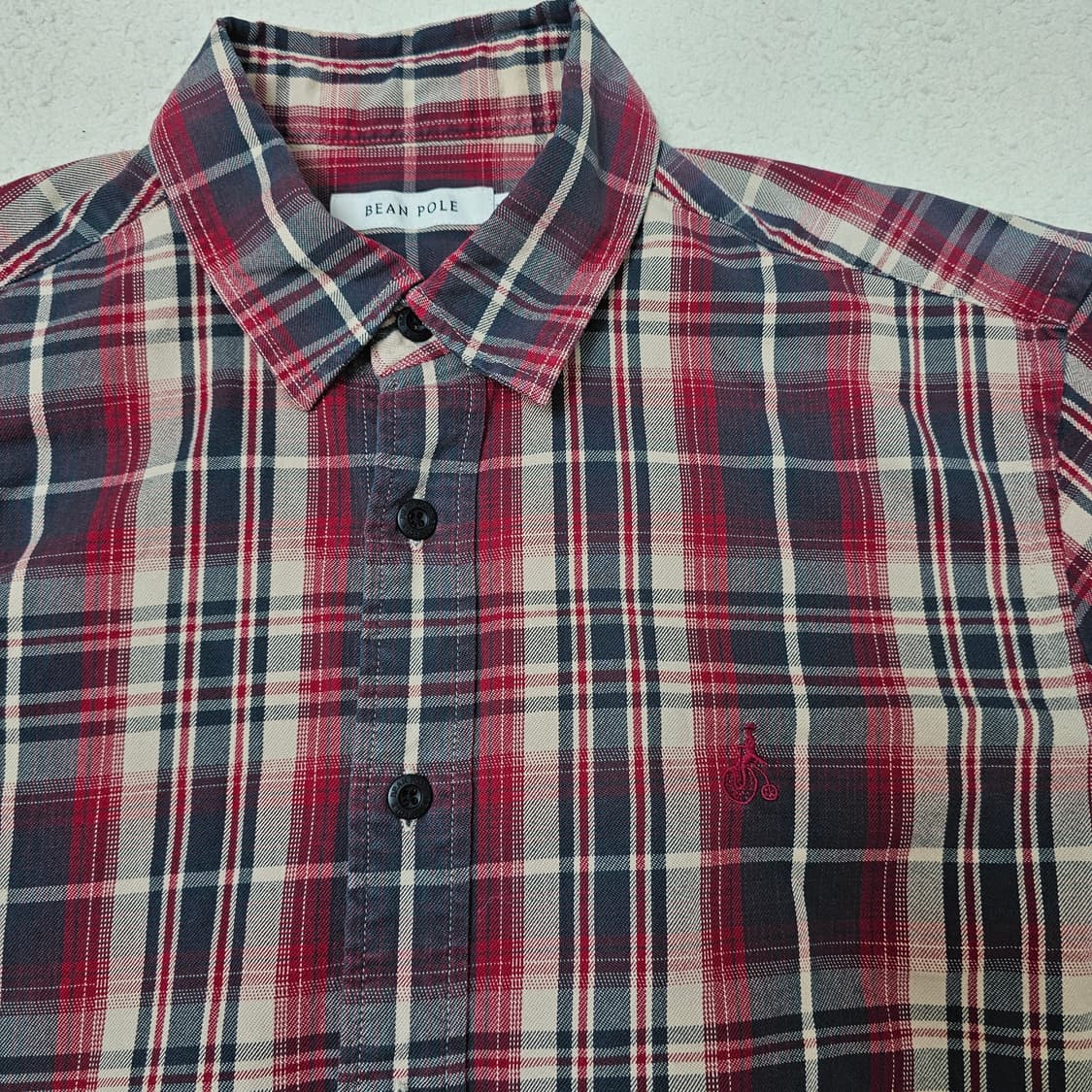 100 빈폴 남성 레드 체크 긴팔 셔츠 상품이미지2