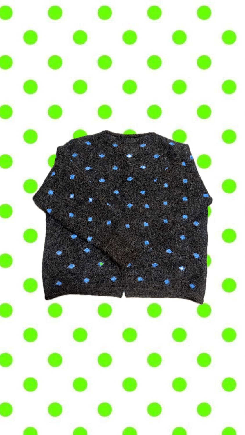 모리걸 빈티지 도트 패턴 니트 가디건 상품이미지2