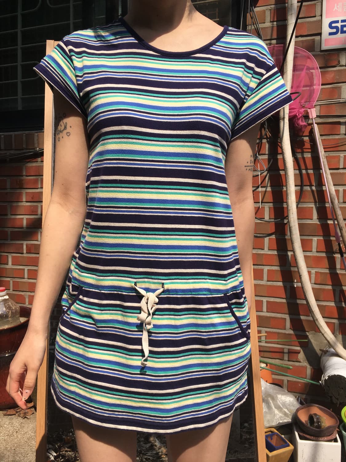 마린 스트라이프 원피스 상품이미지1