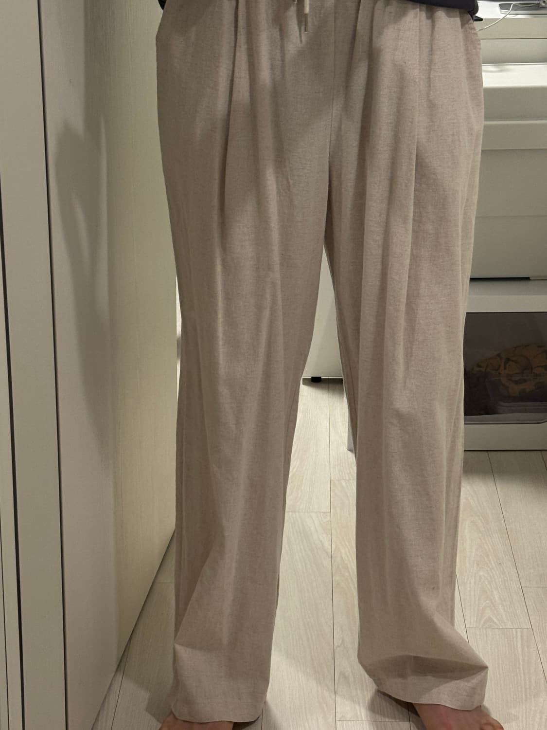 보세 린넨 와이드 팬츠 바지 아이보리 XL 상품이미지2