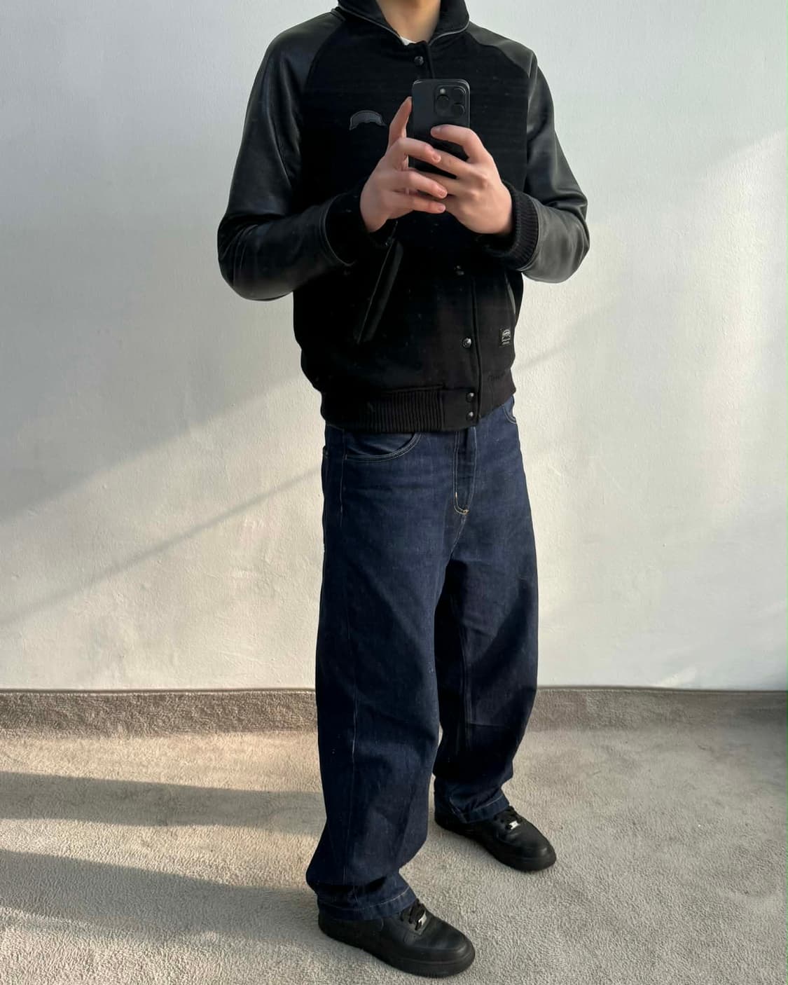 [L] 누드본즈 가죽 바시티 자켓 상품이미지4