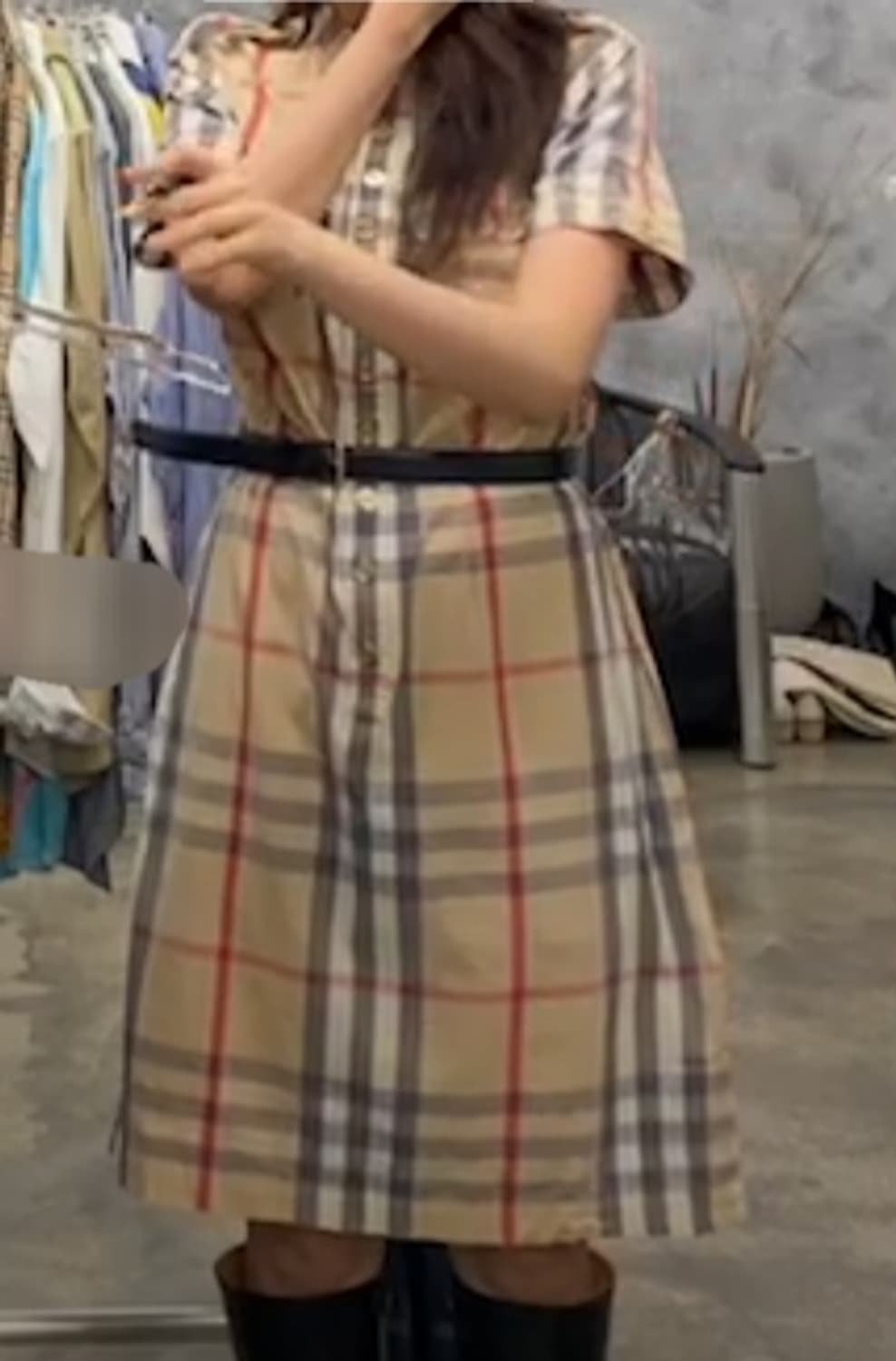 버버리 체크 반팔 원피스 상품이미지8