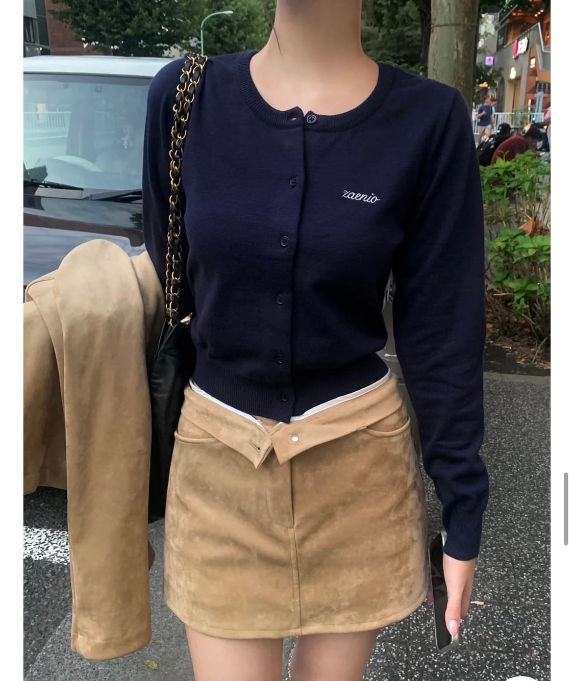 제니오 셀린 베이직 가디건 네이비 S zaenio 상품이미지4