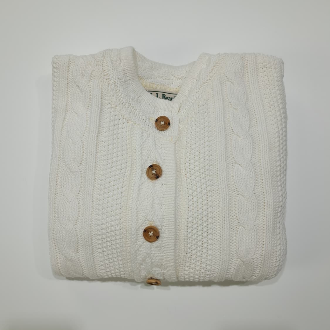 CL016 엘엘빈 미국판 코튼 아란케이블 아이보리 가디건 상품이미지7