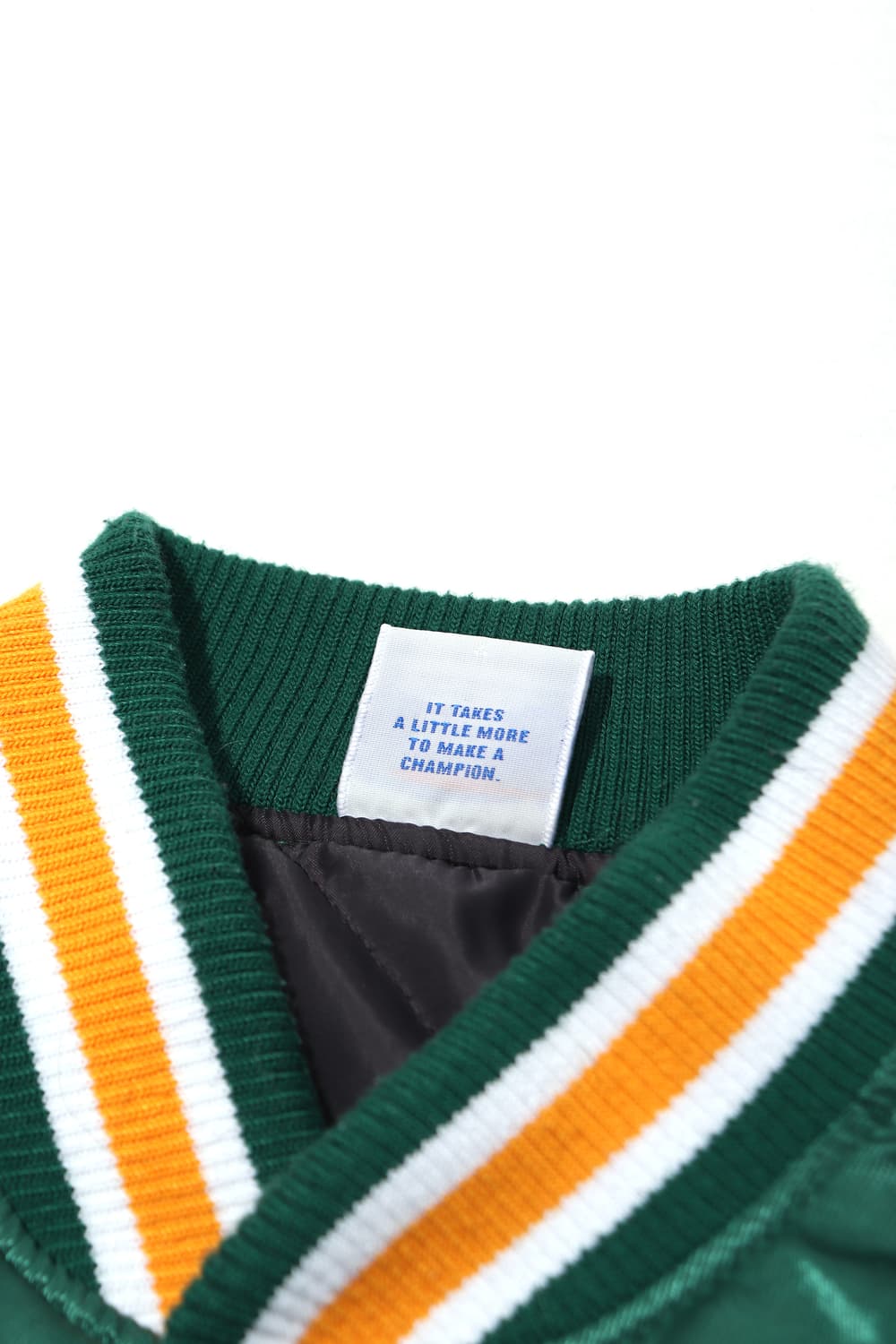 CHAMPION 헤리티지 그린 사틴 바시티 점퍼 size L 상품이미지5