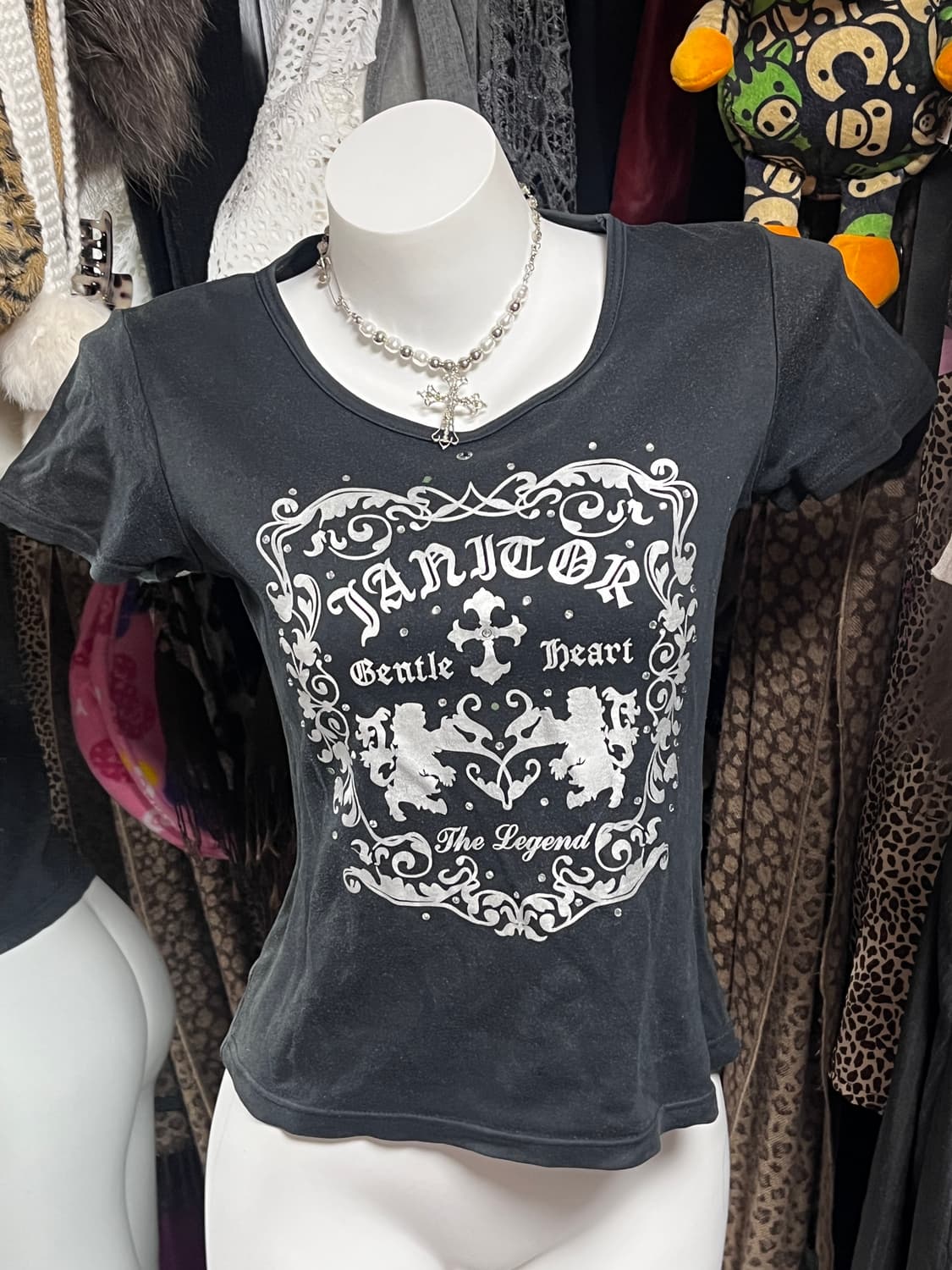 쥬시꾸뛰르st y2k 큐빅 슬림 반팔 상품이미지1